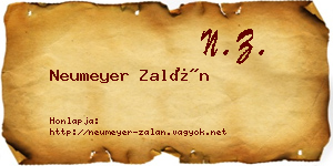 Neumeyer Zalán névjegykártya